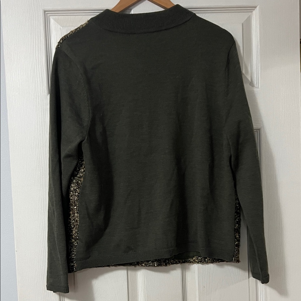 Talbots Tweed Jacket with Dark Green Sleeves - Picture 5 of 8